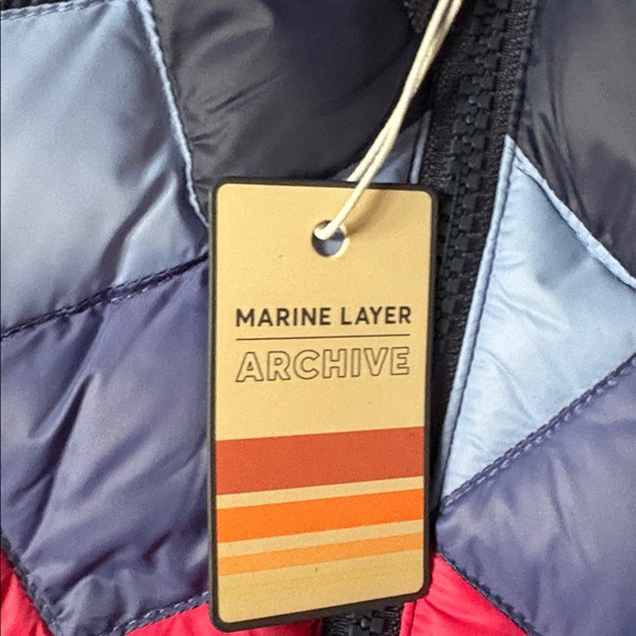 Marine Layer women’s retro Archive Sierra puffer jacket navy cozy warm XL NWT - Picture 2 of 10